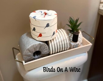 Toilet Paper Storage, Toilet Paper Cover, Toilet Paper Holder, Bathroom Accessory, Bathroom Decor, TP Tux, Home Decor, Gift For Mom, Birds