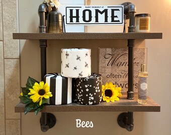 Toilet Paper Storage, Toilet Paper Cover, Toilet Paper Holder, Bathroom Accessory, Black & White, Bathroom Decor, Bees, Gift For Mom, TPTux
