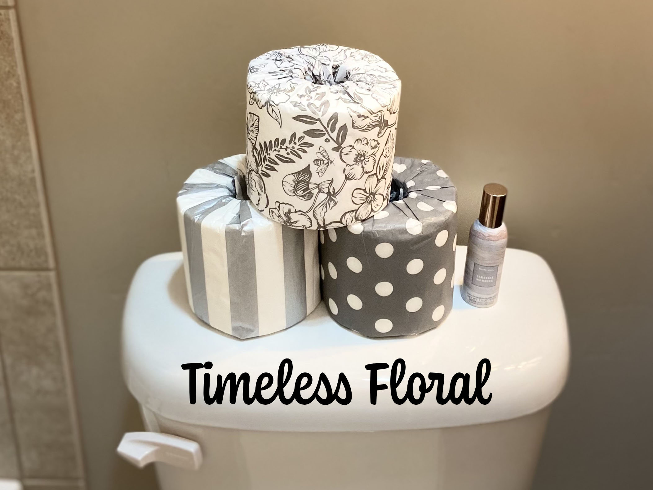 Toilet Paper Storage, Toilet Paper Cover, Toilet Paper Holder, Bathroom Accessory, Silver and Gray, Bathroom Decor, Gift For Mom, TPTux