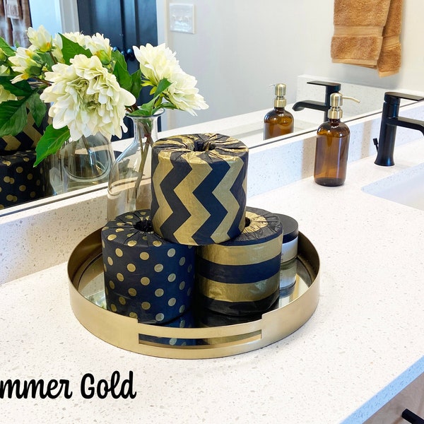 Toilet Paper Storage, Toilet Paper Cover, Toilet Paper Holder, Bathroom Accessory, Black and Gold, Bathroom Decor, Gift For Mom, TPTux