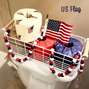 Toilet Paper Storage, Toilet Paper Cover, Toilet Paper Holder, Bathroom Accessory, US Flag, 4th of July, Bathroom Decor, Gift For Mom, TPTux
