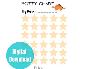 Dino Potty Training Chart | Kids Reward Chart (Digital Download)