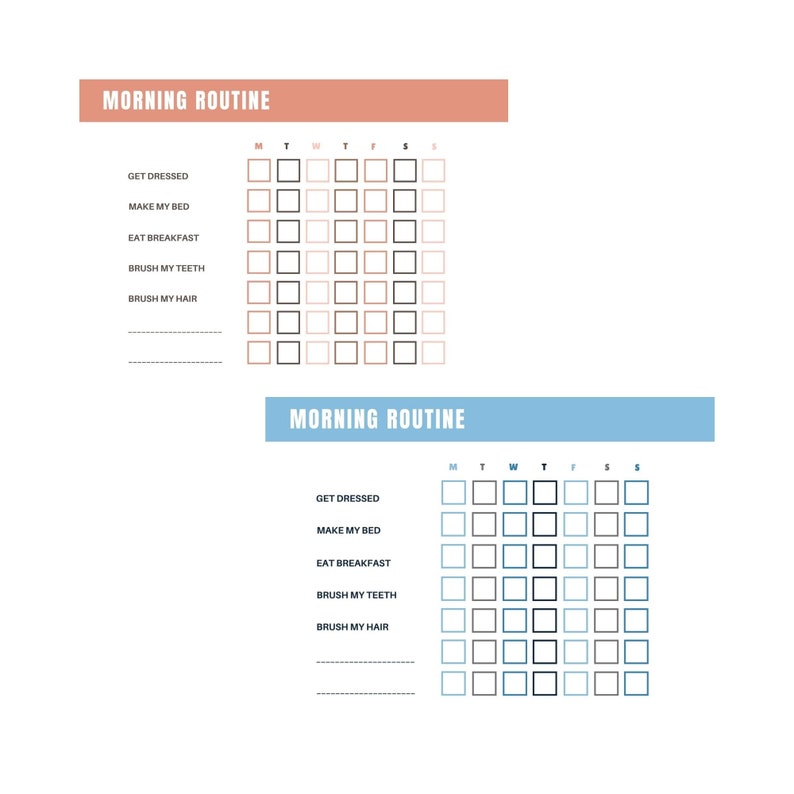 Morning Chore Chart Morning Routine Chart Daily Chores Printable ...