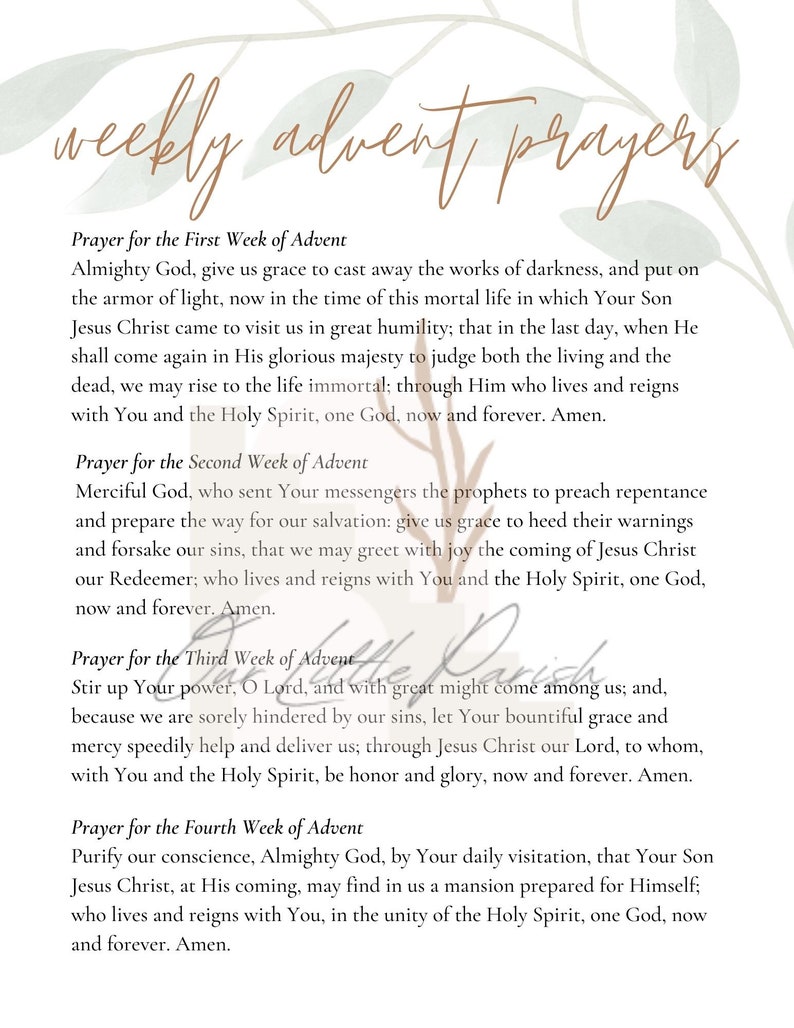 Advent Prayer and Scripture Printable Bundle - Etsy