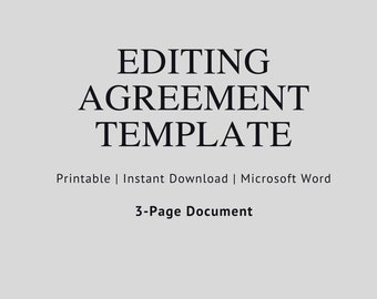 Editing Agreement Template