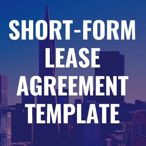 Short Form Residential Lease Agreement Template