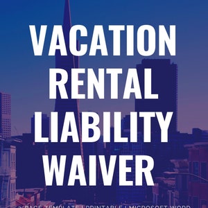 Release of Liability for Vacation Rental Template
