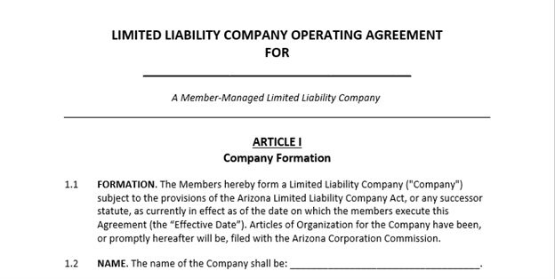 Arizona LLC Operating Agreement Template Etsy Arizona LLC Operating Agreement Template Etsy
