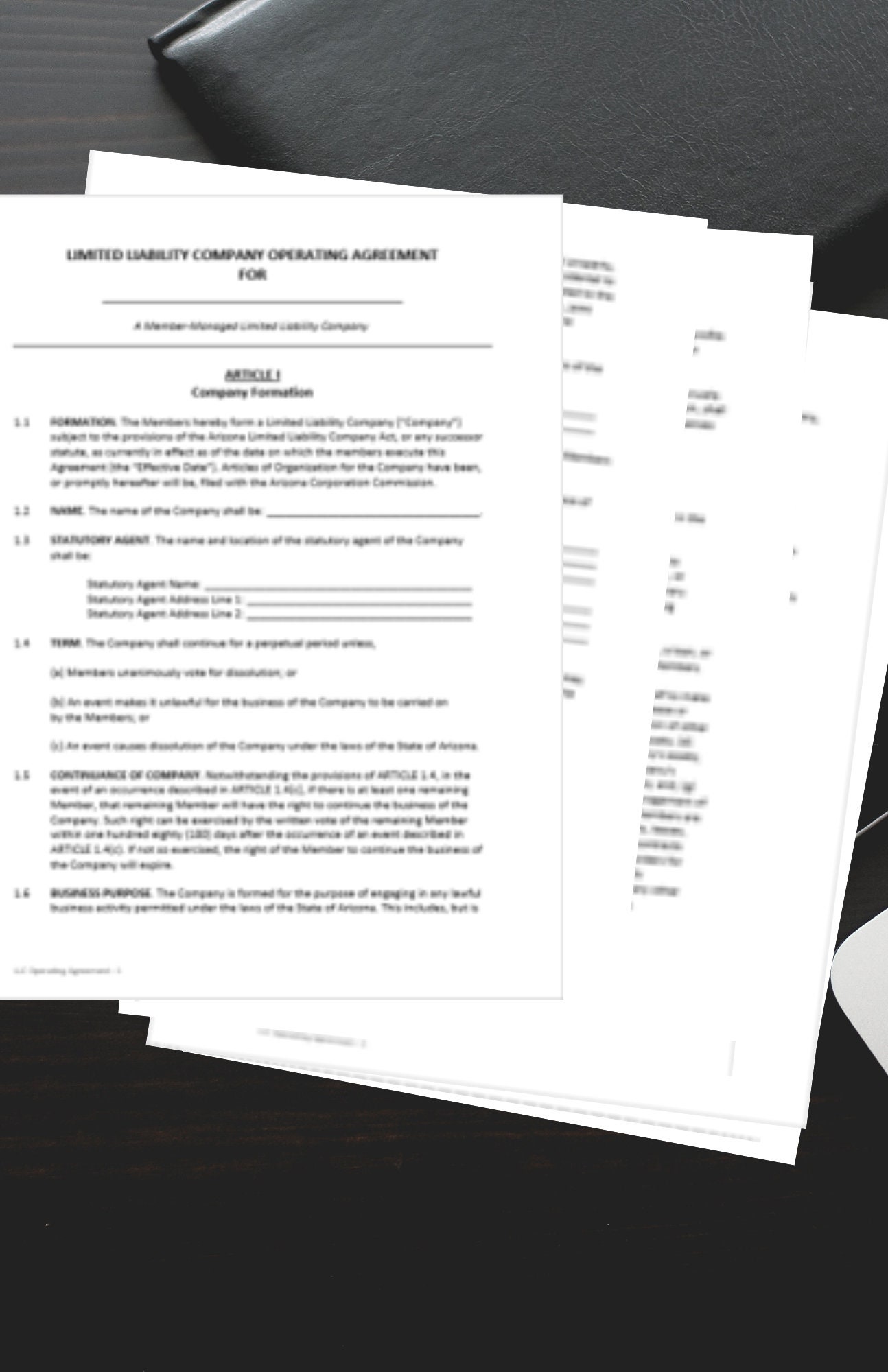 Arizona LLC Operating Agreement Template Etsy Arizona LLC Operating Agreement Template Etsy