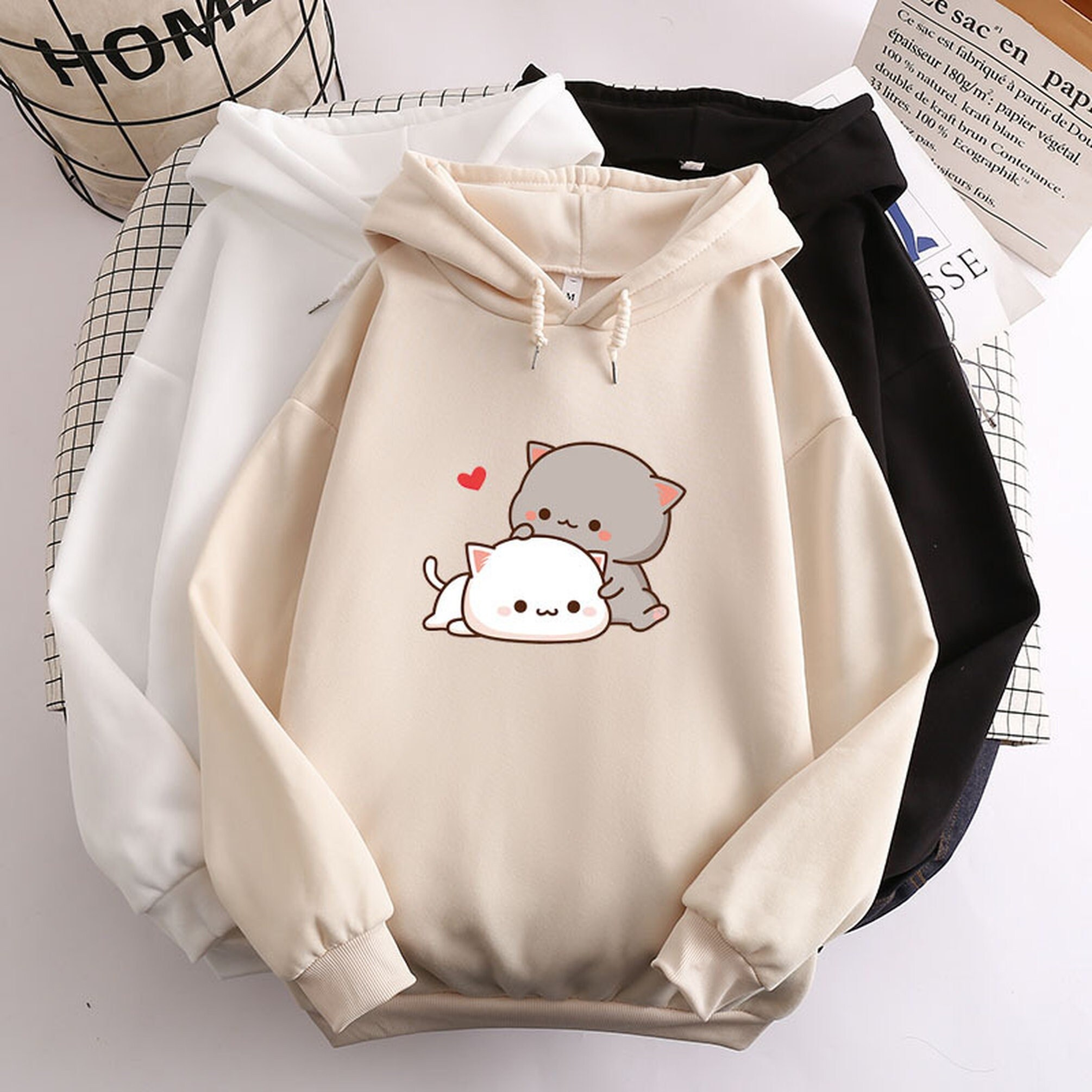 Buy Cat Hoodie Sweater Sweatshirt Anime Kawaii Shirt Cool Meme Online in  India - Etsy