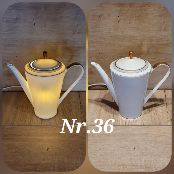 Beleuchtete Kaffeekanne , Kaffekannenlampe , Besondere Beleuchtung,Küchenlampe, Besondere Lampe, Beistell Leuchte, Tischleuchte, Einzelstück