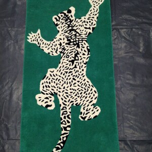 Luxury Leopard Rug,hand Tufted Rug.leopard Print Rug. Green Rug,kids ...