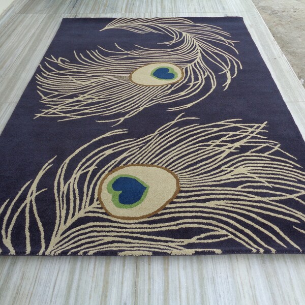 Peacock Design Rug - Etsy