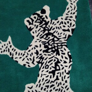 Luxury Leopard Rug,hand Tufted Rug.leopard Print Rug. Green Rug,kids ...