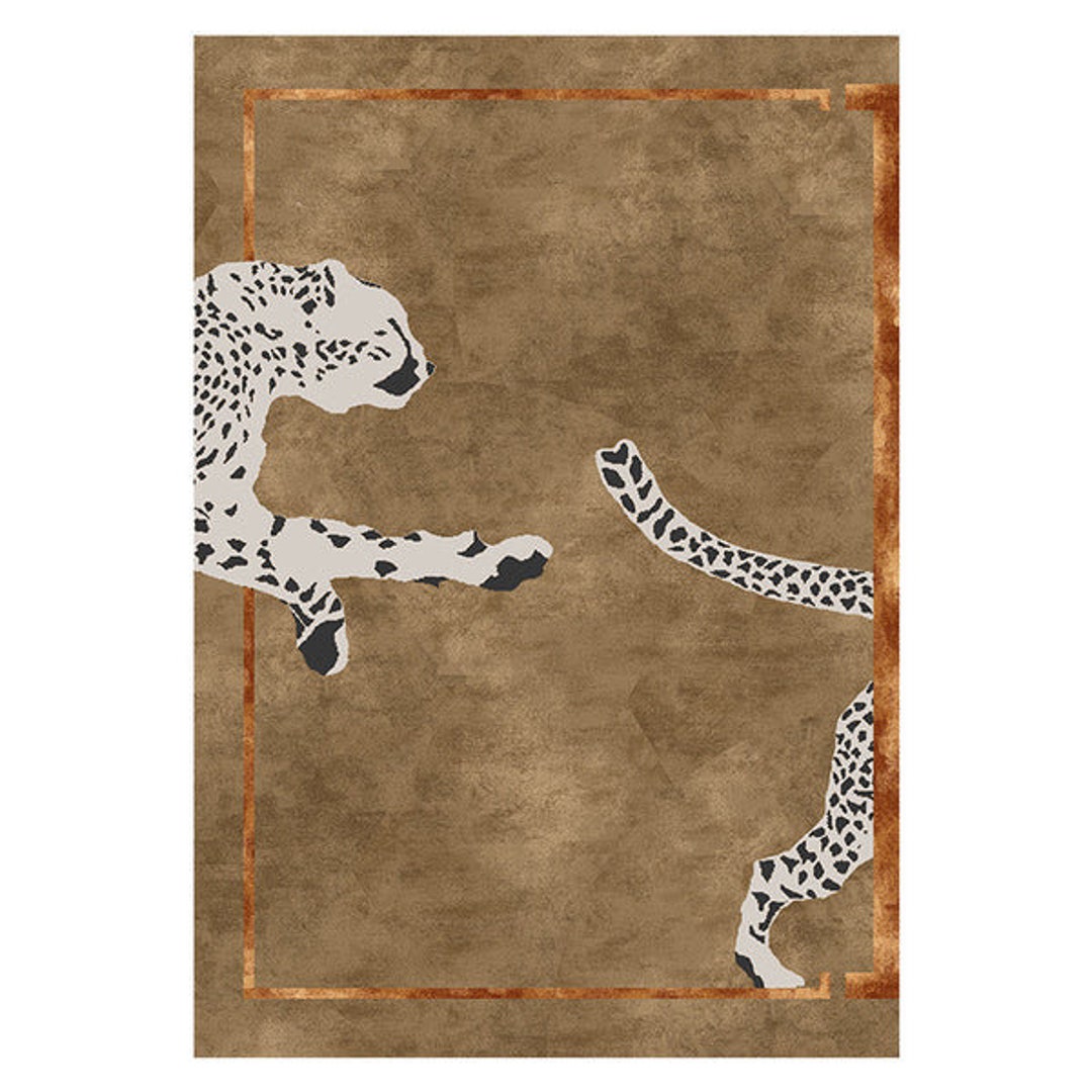 Luxury Leopard Rug,hand Tufted Rug.leopard Print Rug. Running Leopard