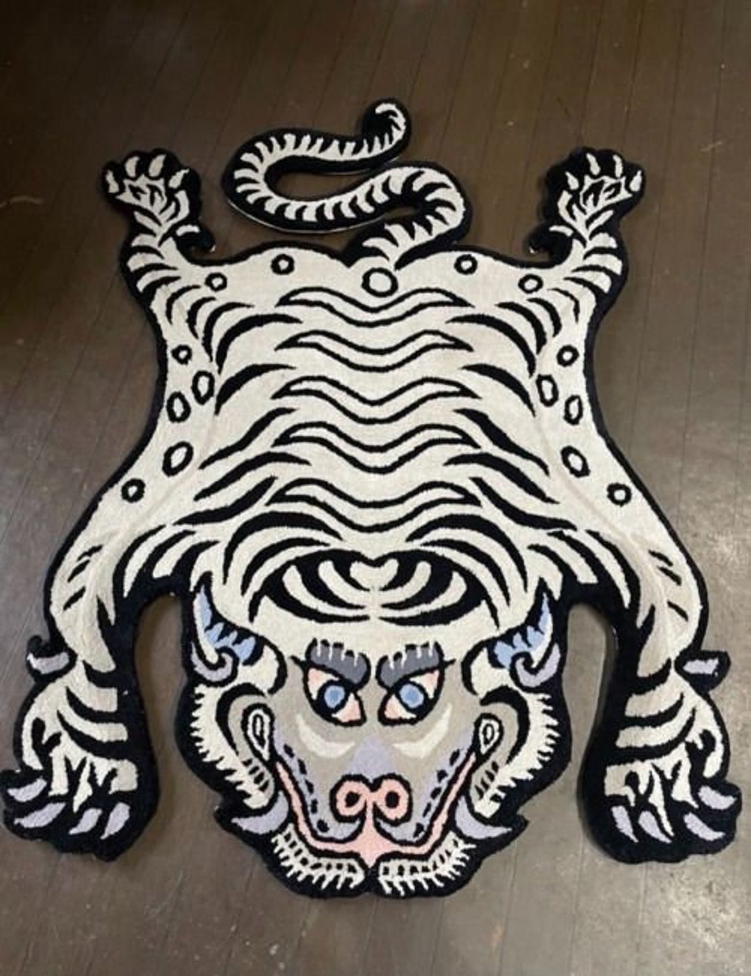 Tiger Shape Rug Luxury Tiger Shaped Handtufted Rug, All Cut Rug, Tibetan Tiger Rug ...