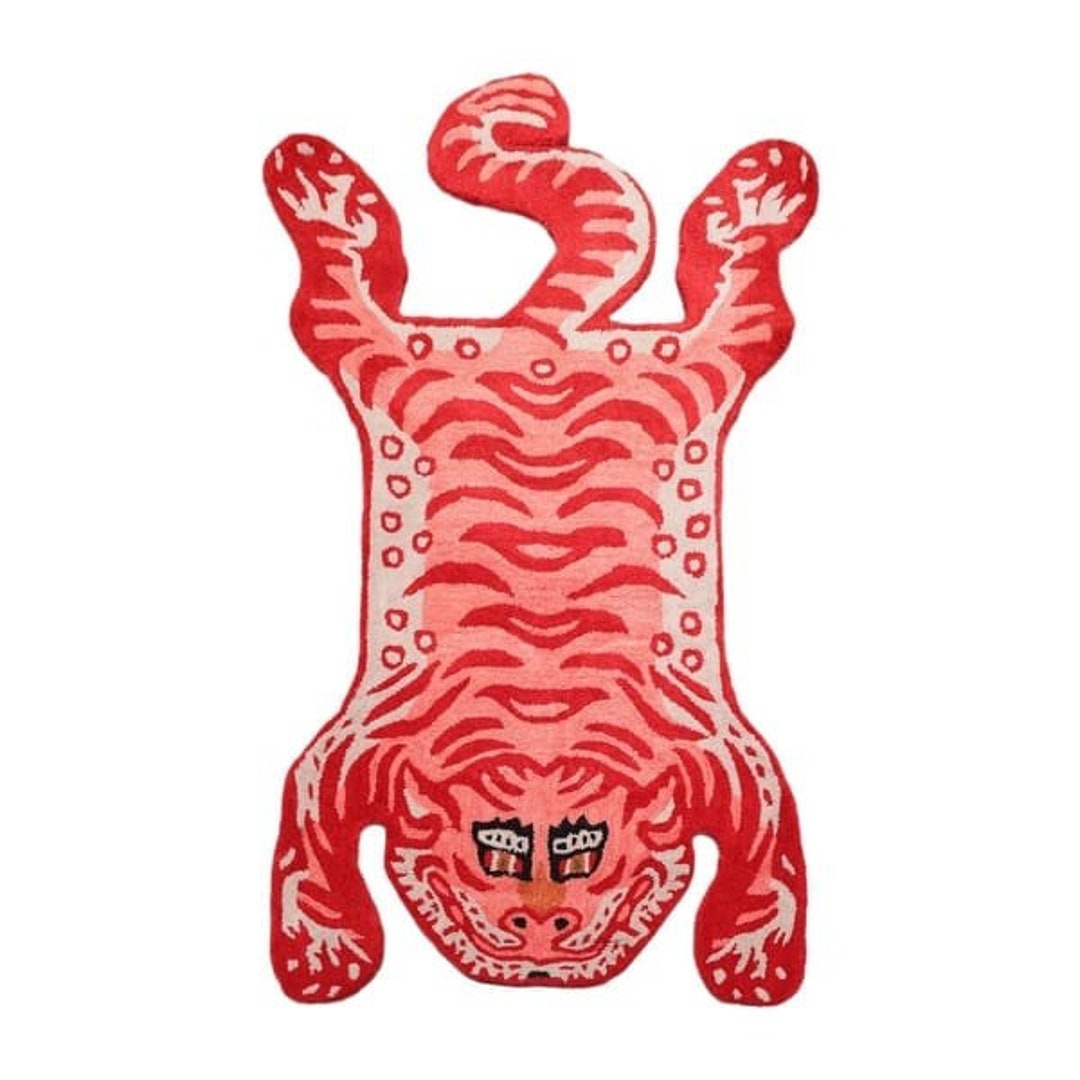 Tiger Shape Rug Luxury Tiger Shaped Handtufted Rug, All Cut Rug, Wool Tibetan Tiger Rug ...