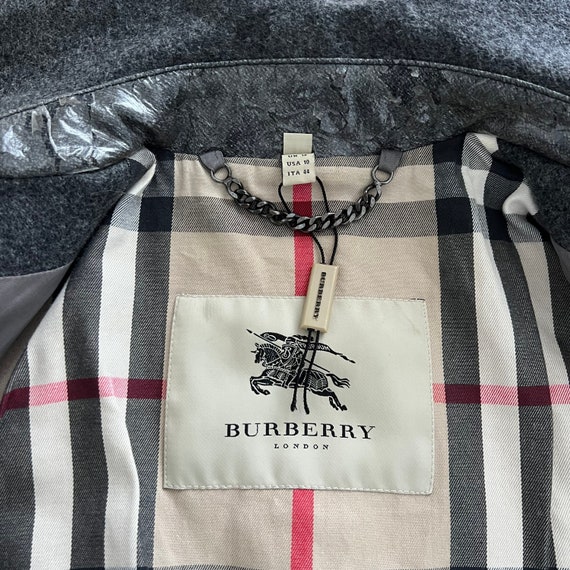 Buy Burberry Gray Wool Coated Double Breasted Belted Coat Size 10 