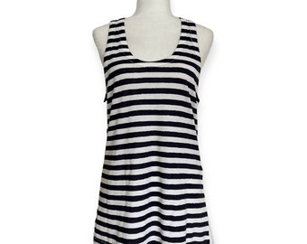 Dolce & Gabbana Striped White Navy Blue Tank Top Size Large