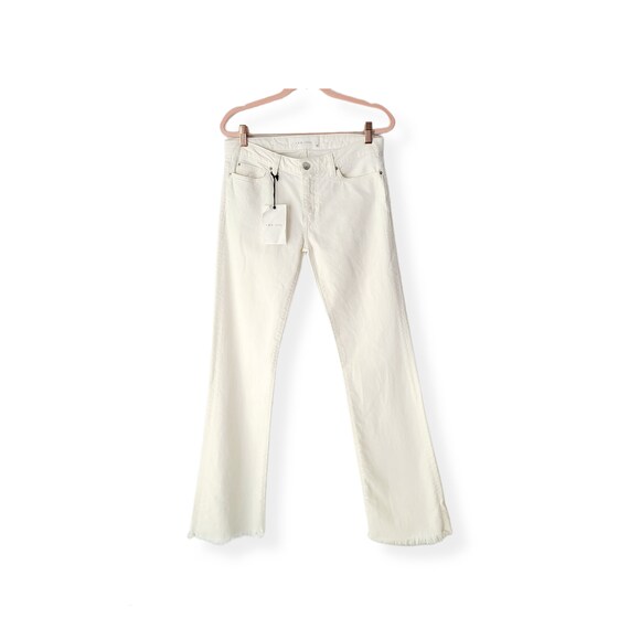 NWT IRO White Flare Raw Hem Jeans Size 