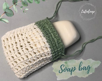 Cotton Soap Bag, Handmade Soap Bag, Soap Pouch, Cotton Pouch, Handmade Gift, Organic Cotton Soap Bag, Crochet Soap Bag, Crochet Bag
