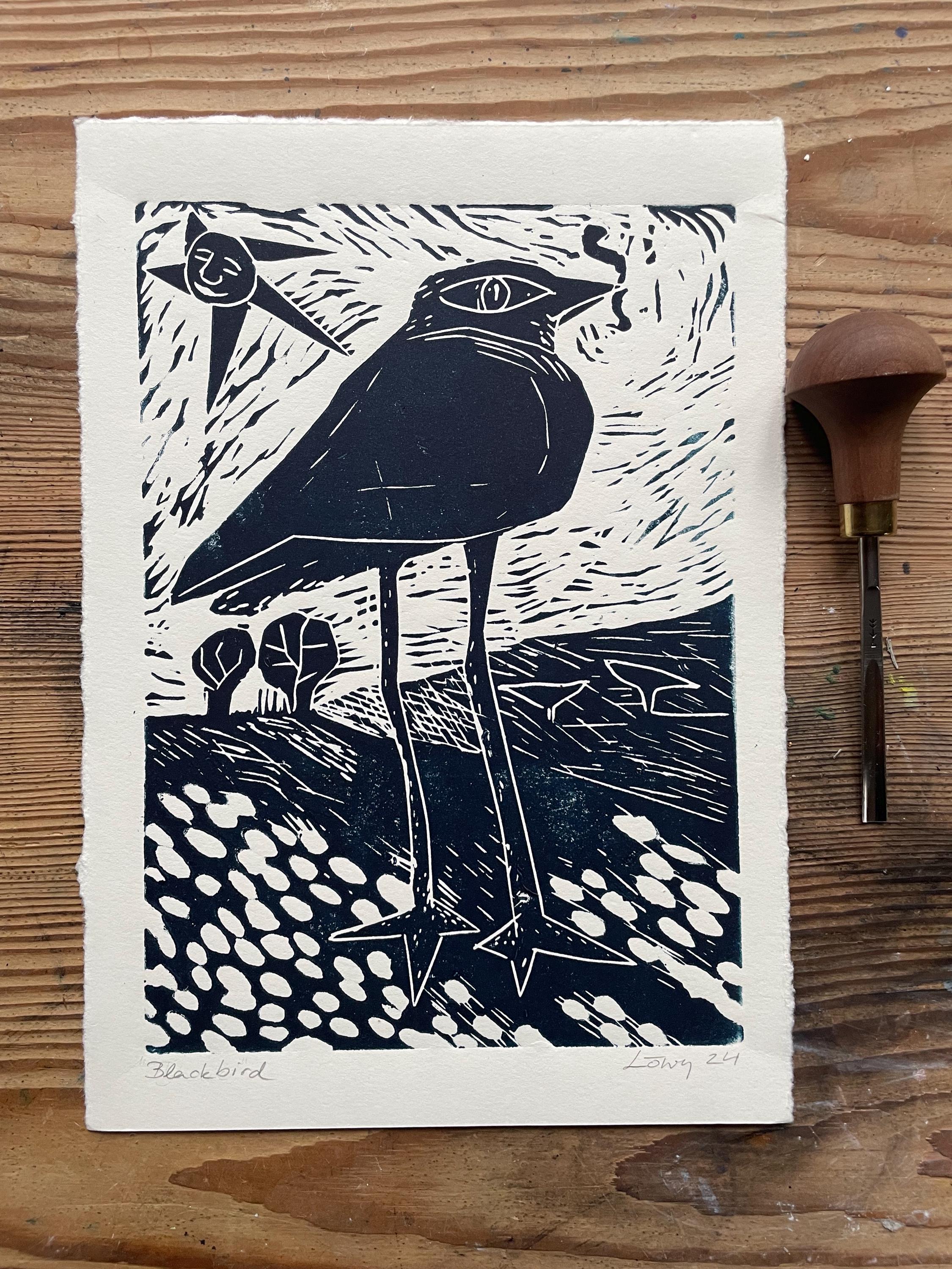 絵画 っ リノカット版画 額装品