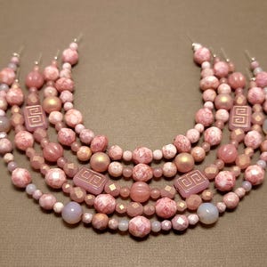 pink terracotta luster mix czech glass beads strands - assorted curated czech bead designs - choose strand