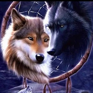 Mystic Wolf Dreamcatcher - Diamond Painting Kit