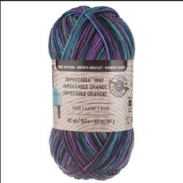 Impeccable Big Yarn, Color - Luxury, 557 yards, Loops and Threads yarn, Yarnspirations, Loops and Threads Impeccable yarn, US seller