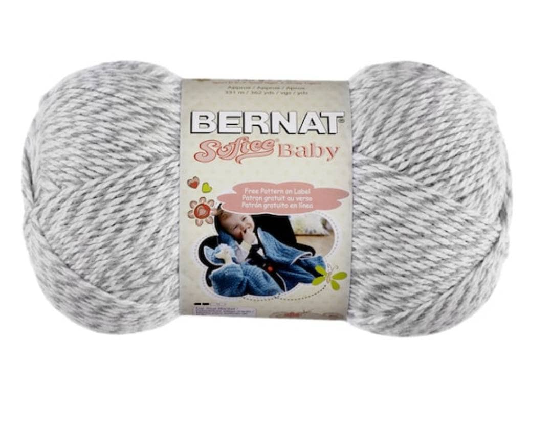 Bernat Softee Baby Yarn, Color Grey Marly, 362 Yards, Softee Baby