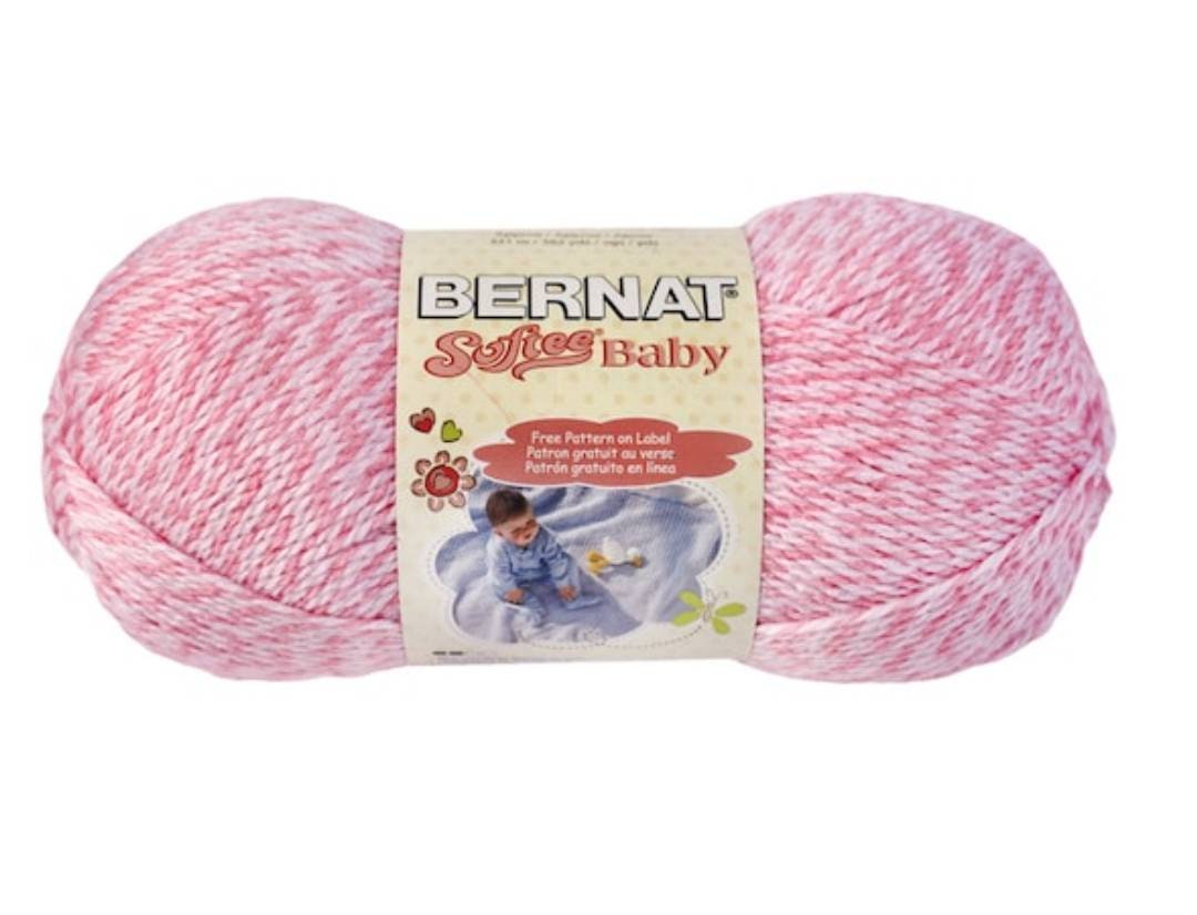 Bernat Softee Baby Yarn, Color Pink Marly, 362 Yards, Softee Baby