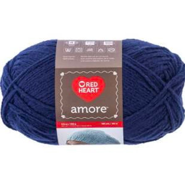 Red Heart Amore Yarn, Color - Serene, blue, 198 yards, Red heart yarn, Medium 4, US seller