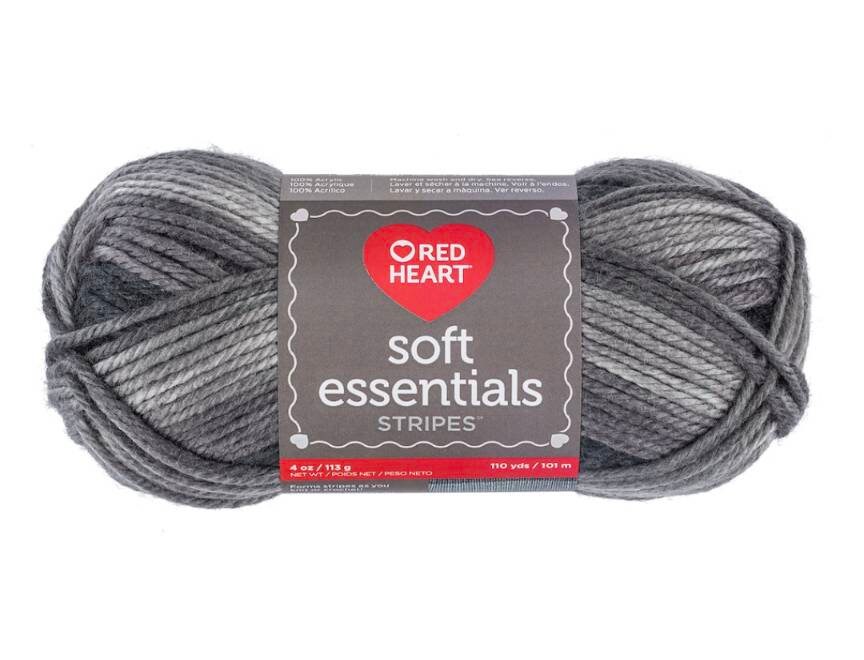 Red Heart Soft Essentials Stripes Yarn Color Cobblestone Etsy