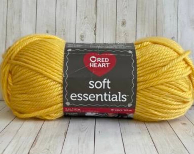 Red Heart Soft Essentials Yarn, Color Sunny Day, Yellow, 131 Yards, 5oz, Red Heart, US Seller Etsy