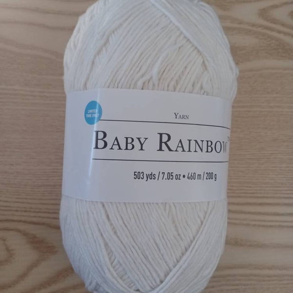Baby Rainbow Yarn, Color - Cream, Off white, 503 yards, Loops and Threads, Yarnspirations, Loops and Threads yarn, Baby Yarn, US seller