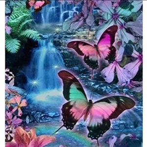 NEON PINK BUTTERFLY Diamond Painting Kit