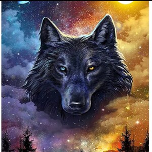 Diamond Dotz Diamond Painting Kit Forest Wolf Design 