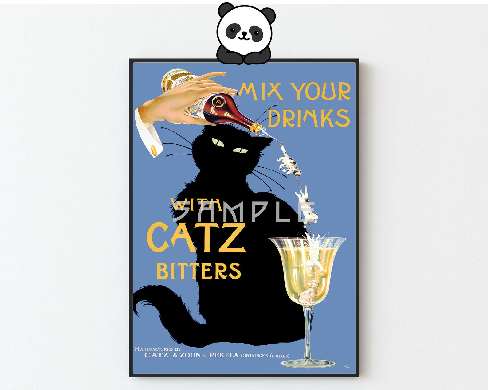 Catz Bitters Poster Vintage Bar & Kitchen Print Alcohol Etsy UK