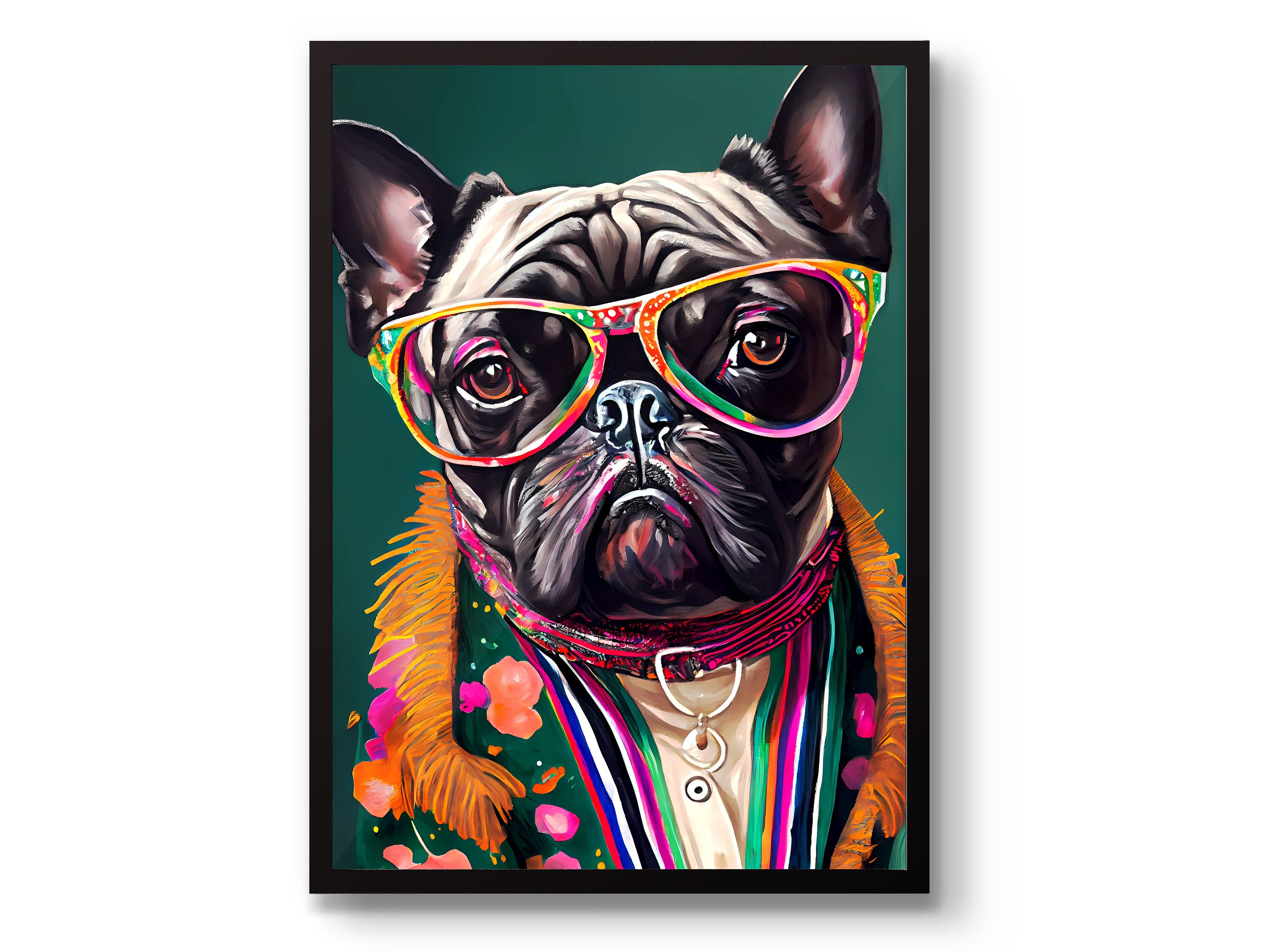 Bulldog Poster Modern Animal Art Cute Dog Print Bathroom Etsy
