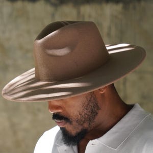 Everyday Basic Brown Wide Brim Fedora Hat for men and women