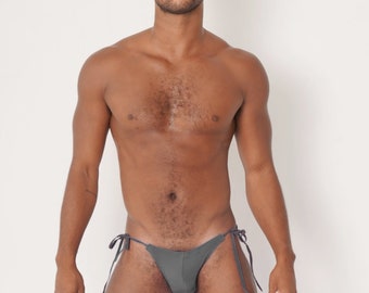Men's Tie Side Gray Bikini