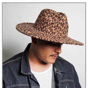 Cheetah Print Wide Brim Fedora