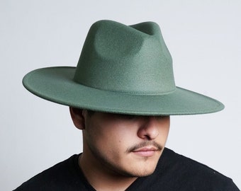 Forrest Green Wide Brim Fedora
