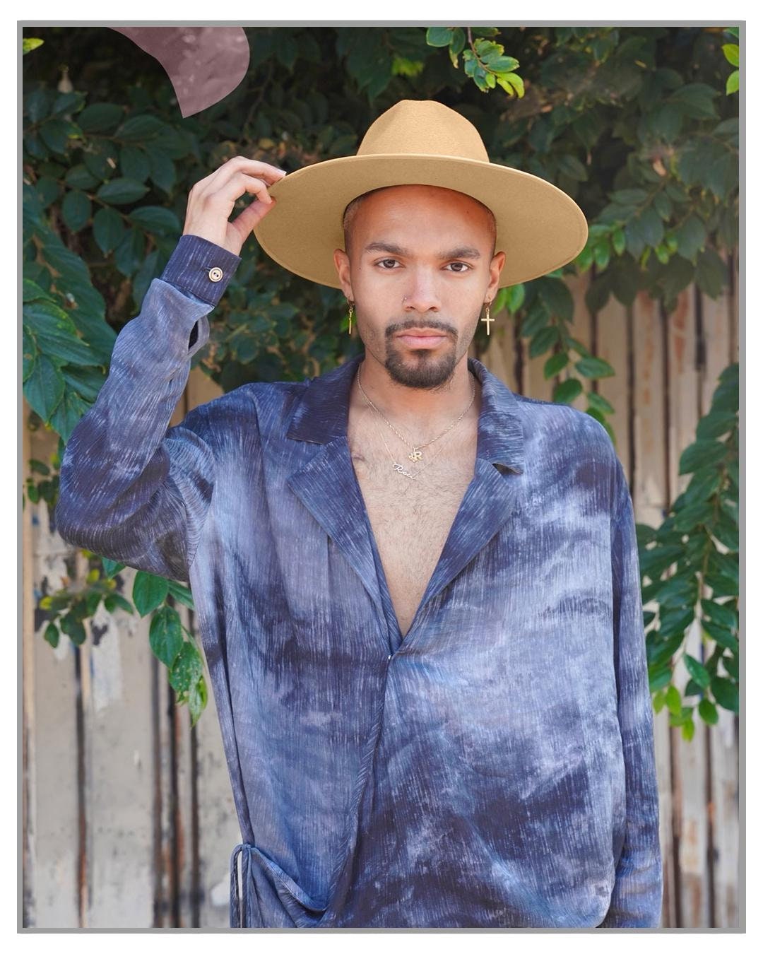 Cognac Fedora Hat, Wide Brim Hat, Fedora Hat, Flat Brim  display picture 3