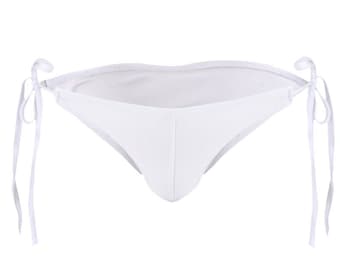 Men's Tie Side White Low rise Bikini