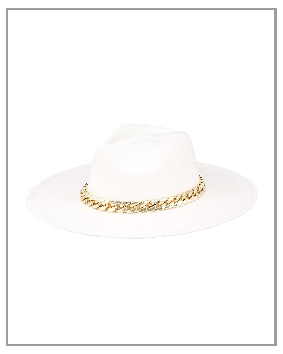 Metal chain fedora hat