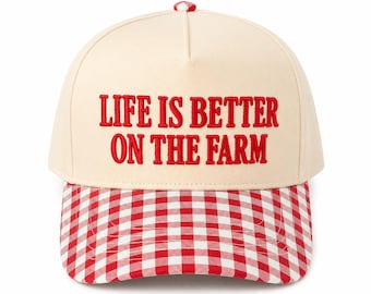 Life Is Better on the Farm Trucker Hat – Country Farm Graphic Unisex Cap Snapback