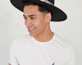 Cognac Wide Brim Fedora Boater Hat Unisex Cognac Boater Fedora Hat, Big Wide Brim Fedora Hats  main image 4