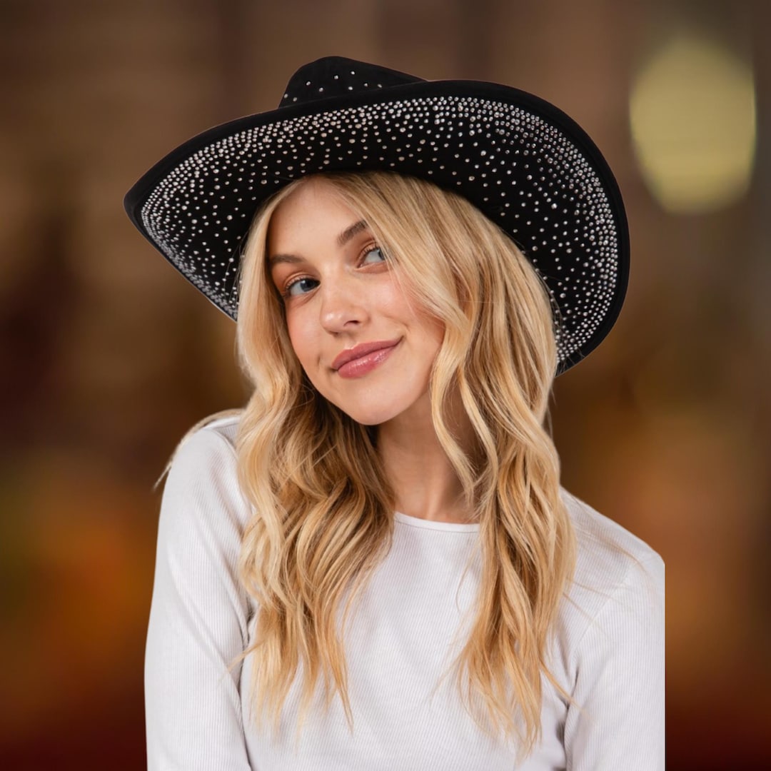 Unisex Western Faux Suede Black Cowboy Hat Luxury Celebrity  display picture 2