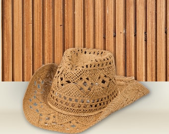 Unisex Straw Western Cowboy Sun Hat for Summer and Every day Use